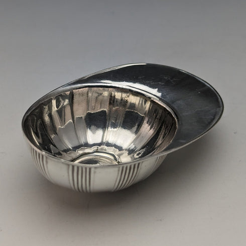 英國古董鍍銀賽馬帽茶罐勺